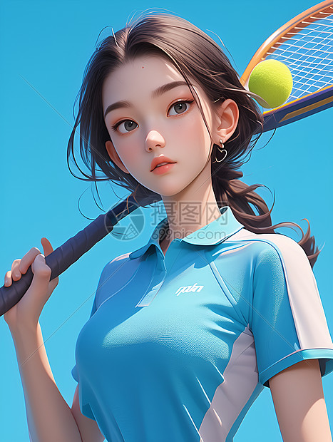 活力四射的网球少女图片