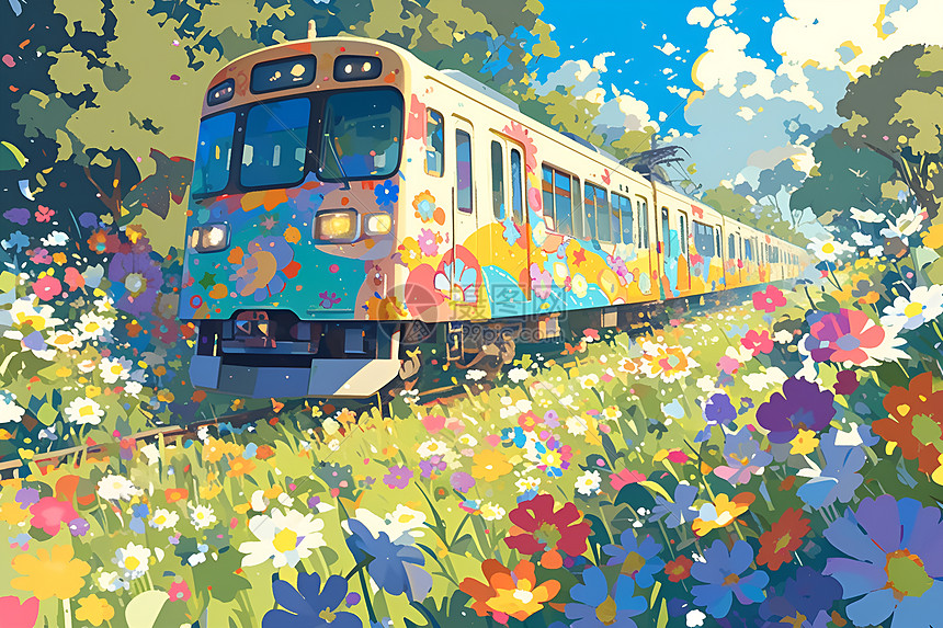 梦幻的列车插图图片