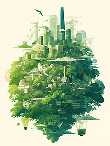 可持续能源城市景观图片