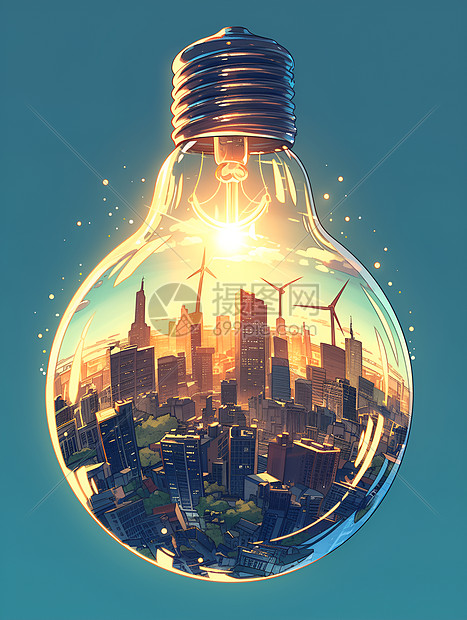 展示的新能源科技灯泡图片