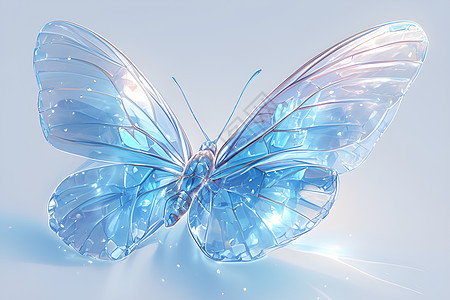 蓝色的水晶蝴蝶图片