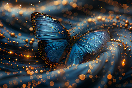 发光的蓝色蝴蝶图片