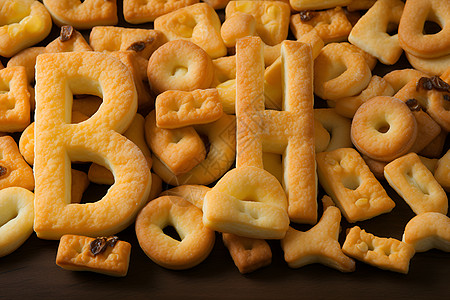 字母饼干曲奇字母堆背景