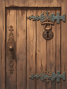 古朴的木质门图片