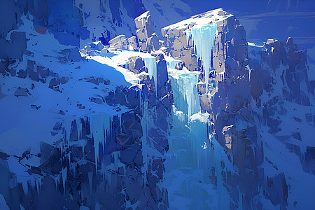悬崖上的冰瀑图片