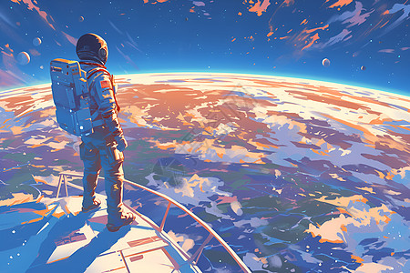 飞船上的宇航员背景图片