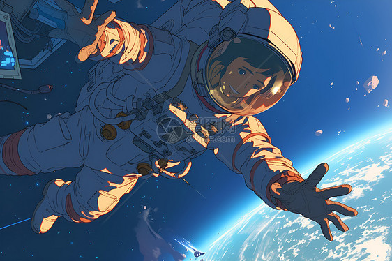太空中漂浮的宇航员图片