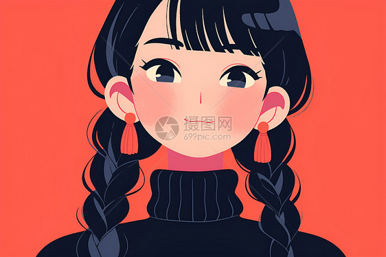 中国女孩肖像图片