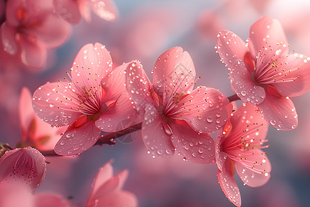 春天粉色的桃花图片