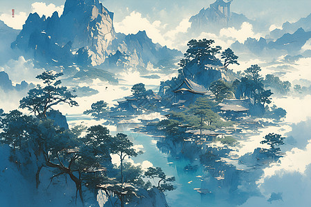 中国传统风景画高清图片
