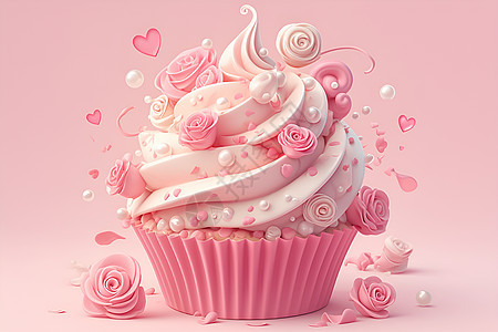 可爱的粉色小蛋糕图片