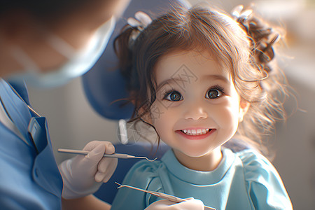 看牙医的女孩图片