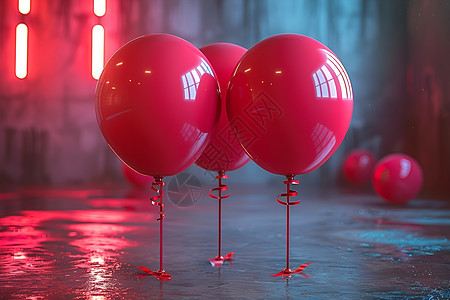 炫目的红色气球图片