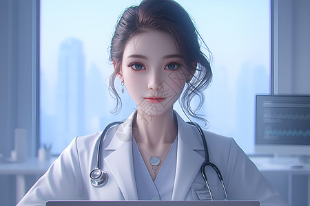 数字化医疗的女医生图片
