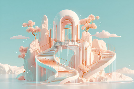 梦幻空间的建筑楼梯图片