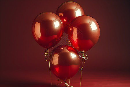 艳红色的气球图片