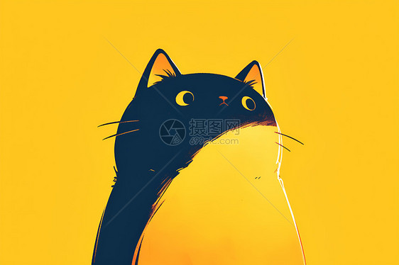 可爱的猫咪插画图片