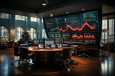 股票交易房间内的大屏幕图片