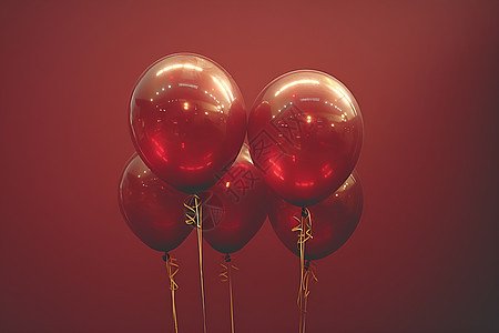 红背景前的充气气球图片