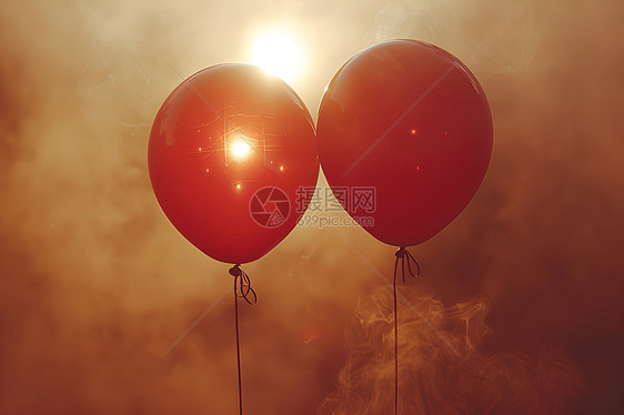 红色的漂浮物气球图片