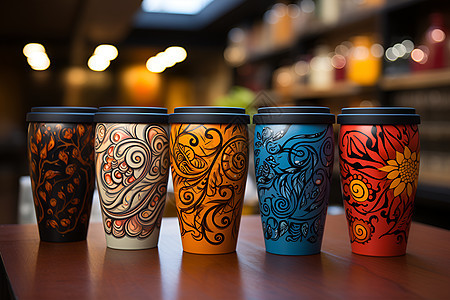 咖啡杯上的花纹图片