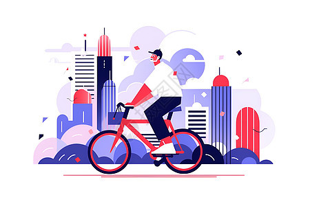 城市里的自行车手图片