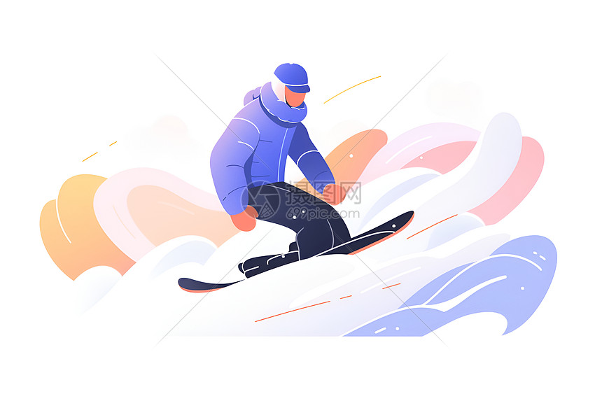 雪地的滑雪者图片