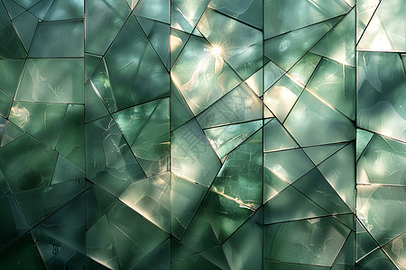 绿色玻璃碎片纹理壁纸图片