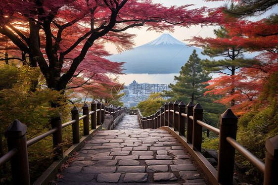 秋日与山径图片