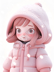 粉红外套的小女孩背景图片