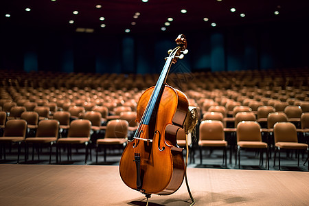 舞台上的大提琴图片