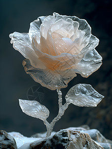 冰雪中的花朵图片