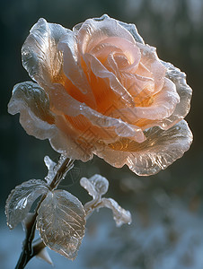 一朵冰雪覆盖的玫瑰图片