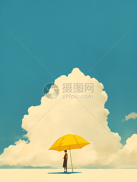 云朵和雨伞图片