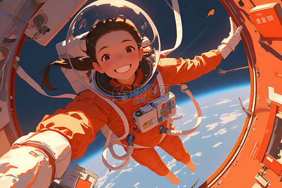 航天员穿着橙色宇航服图片