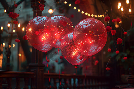 透明的红色气球图片
