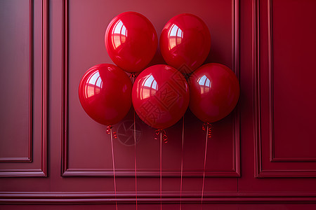 红墙上的气球图片