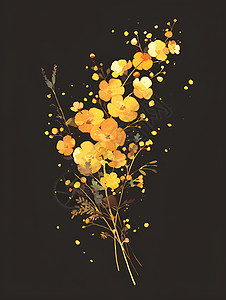 夜幕中舞动的黄花图片