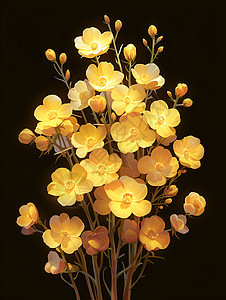 缤纷的黄色小花朵图片