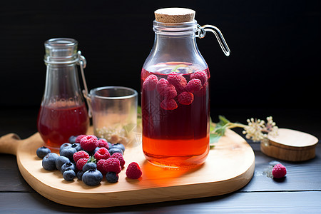 酵素果冻果茶与子酵素饮品背景