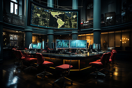 股票交易大厅的屏幕图片