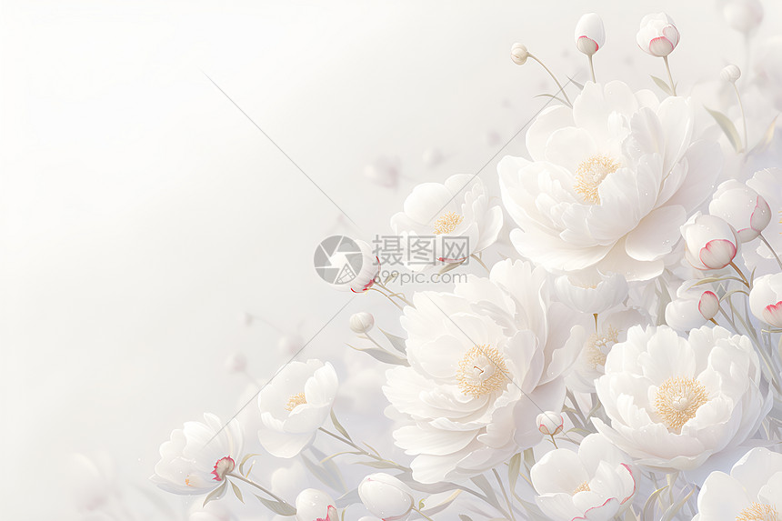 白色背景上的鲜花图片