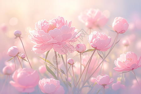 妖艳绽放的粉色花朵高清图片