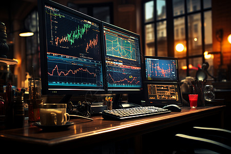 股市数据计算机上显示的数据背景