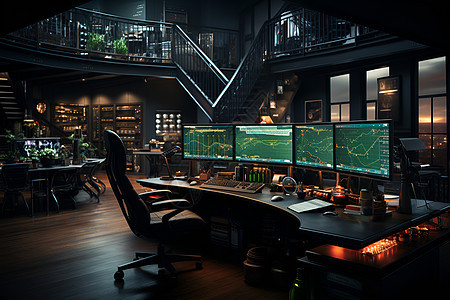 繁忙的股票交易室图片
