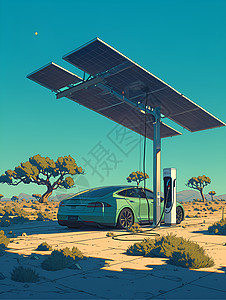 充电的新能源汽车背景图片