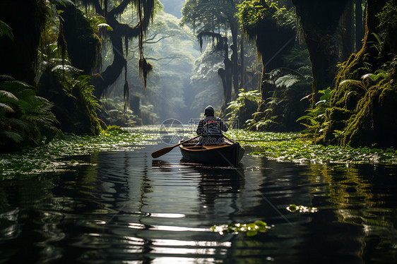 探索自然之旅的人图片