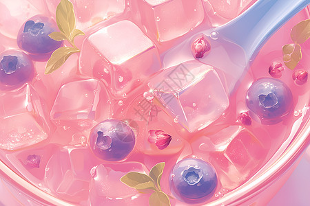 蓝莓果冻饮图片
