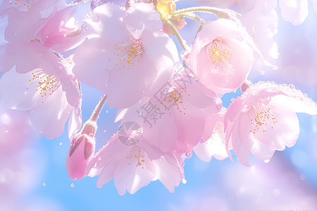 阳光里盛开的樱花图片