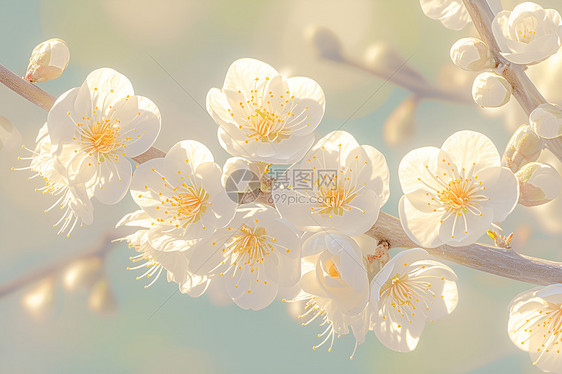 美丽的白色梅花图片